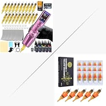 Adjustable 6-Stroke Tattoo Machine Kits add 20Pcs #1203RL Disposable Tattoo Needles Cartridge