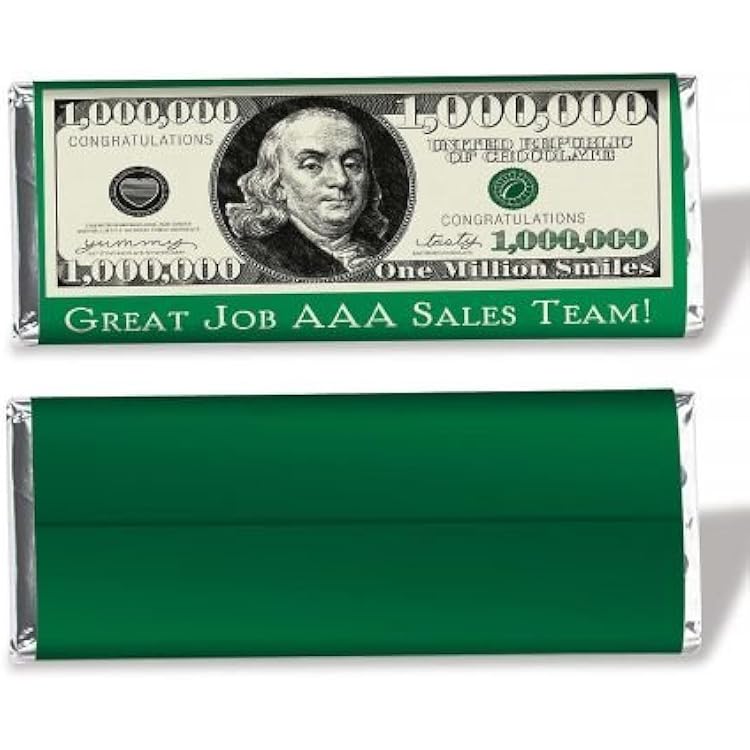 Personalized 1 Million Dollar Candy Bar Wrapper- Set of 24