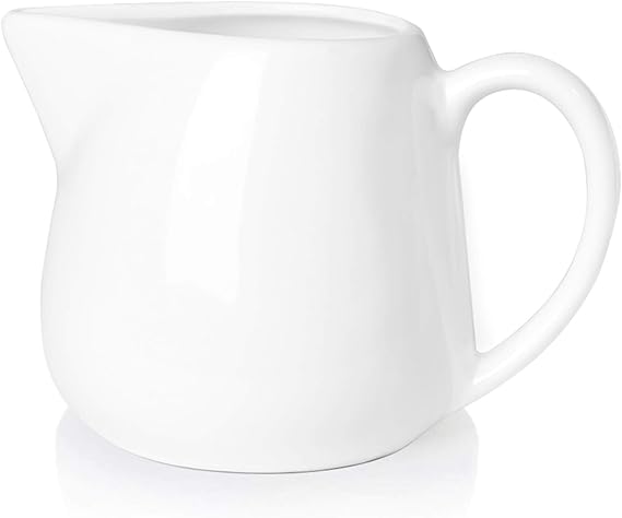 ONTUBE Ceramics Creamer Pitcher 11 oz Cream White