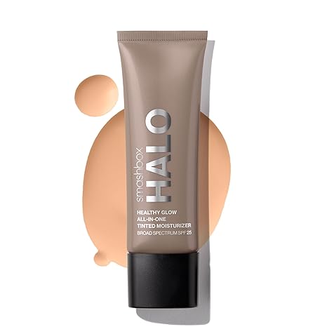 Smashbox Halo Healthy Glow Tinted Moisturizer with SPF 25 | 24-Hour Hydrating Buildable Coverage with a Natural Dewy Finish, Hyaluronic Acid & Niacinamide