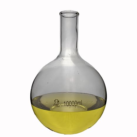 TN LAB 10L Flat Bottom Boiling Flask Thick Wall Borosilicate Glass 10000ml